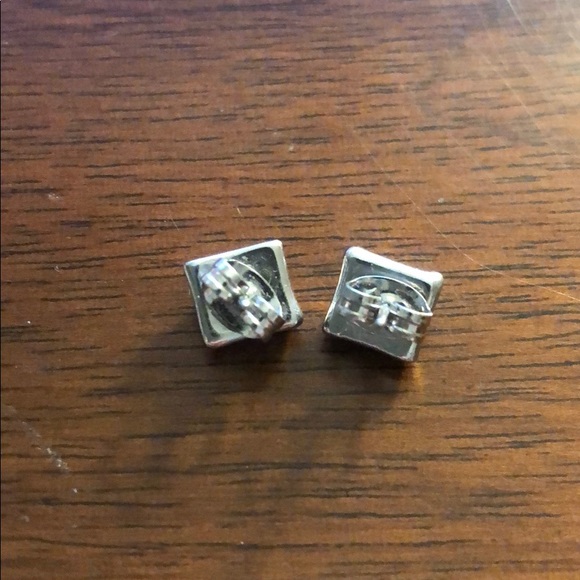 Heather Belle Co. Rhodium Pyramid Studs - Picture 4 of 4